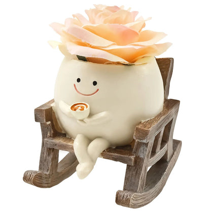 Rocking Chair Smile Face Planter