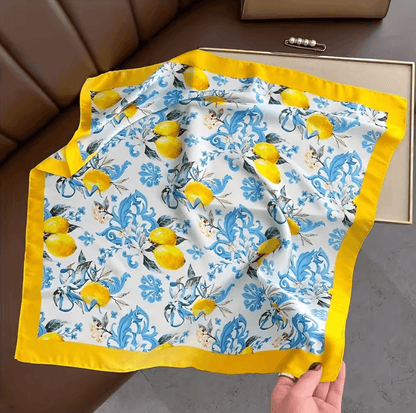 Lemon Pattern Lemon Pattern Silk Scarf Lightweight Square Scarf for Women Fashion Neck, Headband and Elegant Daily Wear