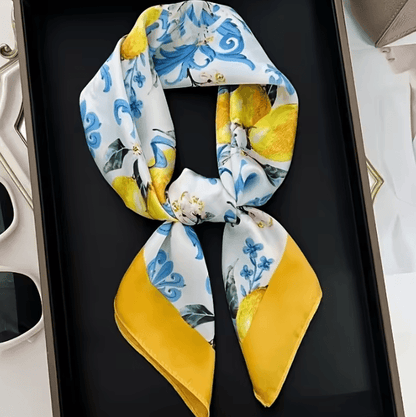 Lemon Pattern Lemon Pattern Silk Scarf Lightweight Square Scarf for Women Fashion Neck, Headband and Elegant Daily Wear