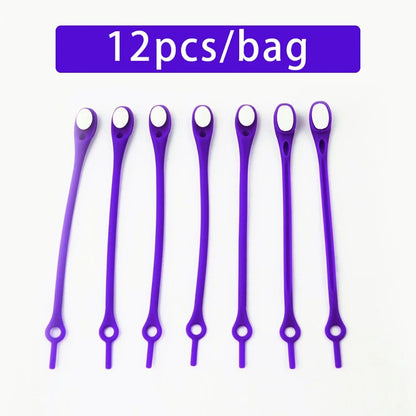 12-Pack No Tie Shoelaces Stretch Silicone Laces for Sneakers (Adults & Kids)