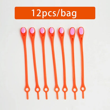 12-Pack No Tie Shoelaces Stretch Silicone Laces for Sneakers (Adults & Kids)