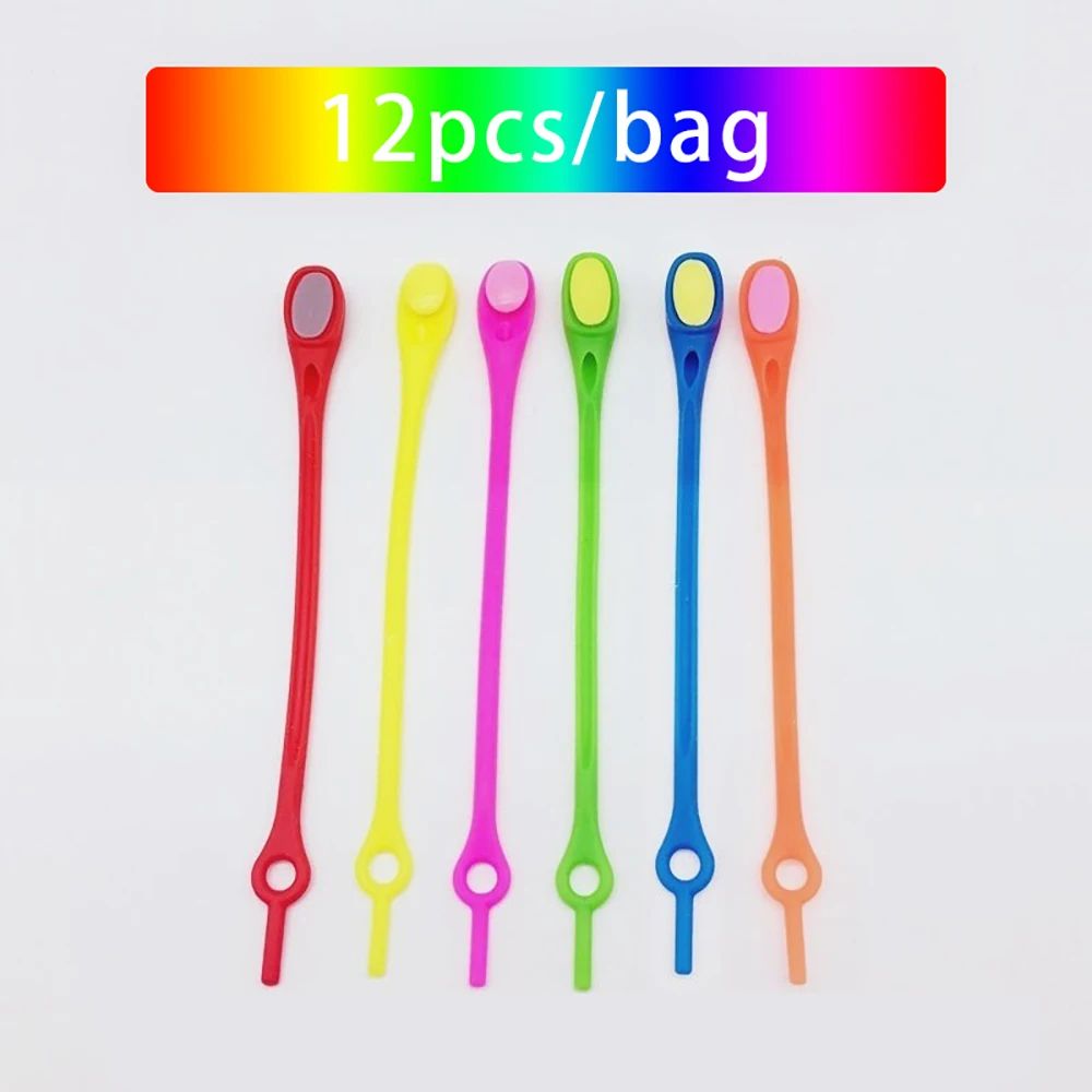 12-Pack No Tie Shoelaces Stretch Silicone Laces for Sneakers (Adults & Kids)