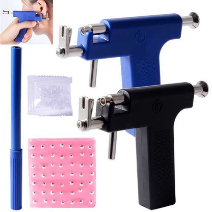 Professional Ear Piercing Gun Tool Set with 98 Stainless Steel Studs for Ears, Nose, and Body
