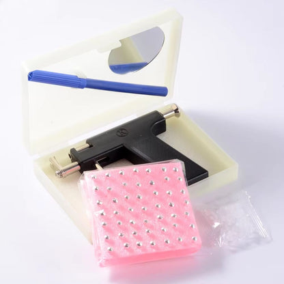 Professional Ear Piercing Gun Tool Set with 98 Stainless Steel Studs for Ears, Nose, and Body