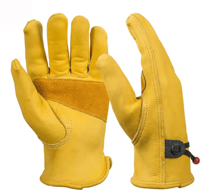 Cowhide Leather Work Gloves – Heavy-Duty Safety Gloves for Work & Riding