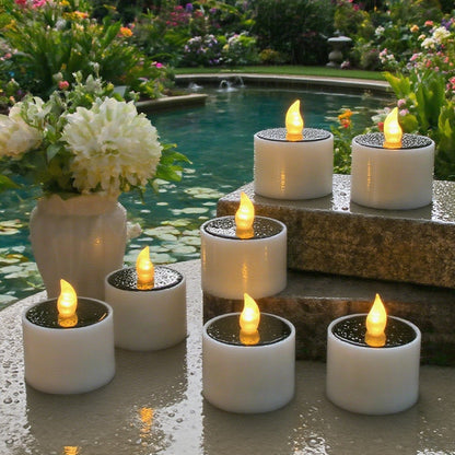 Solar Powered Candle Light, Outdoor Waterproof Flame less, Garden Lawn Table Decor for Party, Home, Valentine's Day