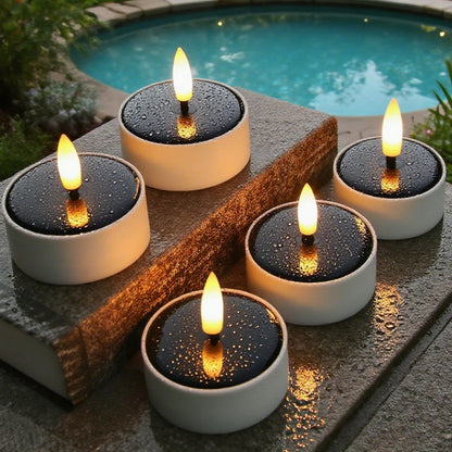 Solar Powered Candle Light, Outdoor Waterproof Flame less, Garden Lawn Table Decor for Party, Home, Valentine's Day