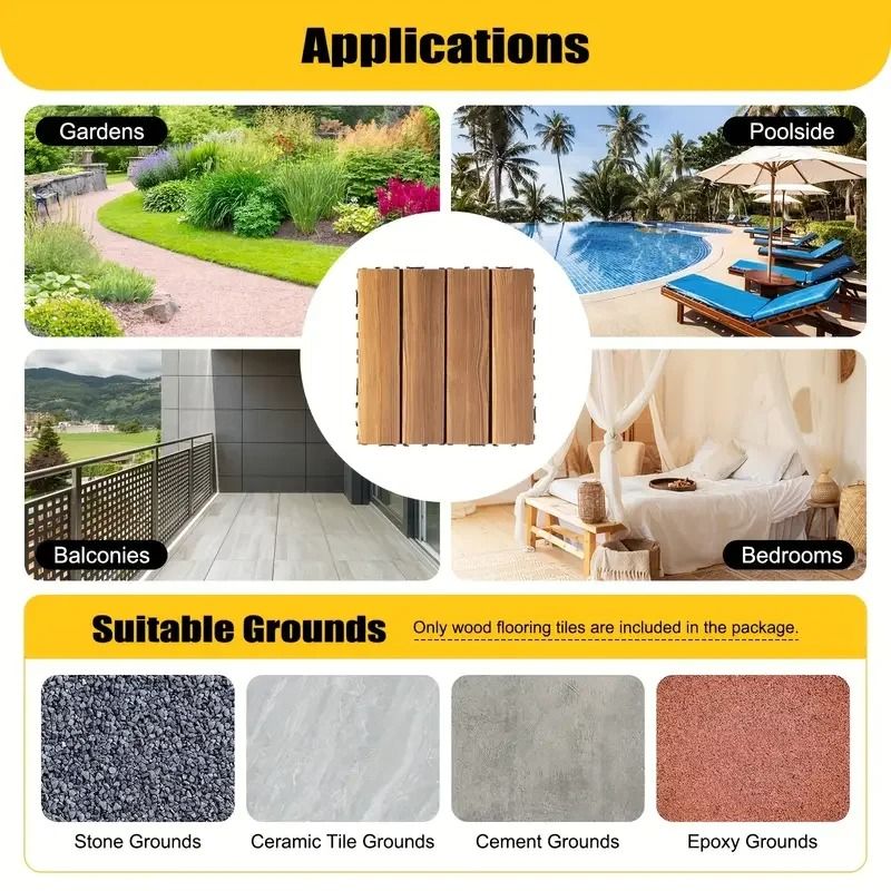 Professional Splicing Solid Wood Interconnected Floor Tiles