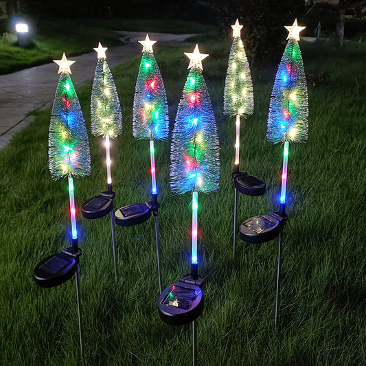 Solar Christmas Tree LED Lights Outdoor, Waterproof Solar Lawn Lamp for Garden, Courtyard, Landscape