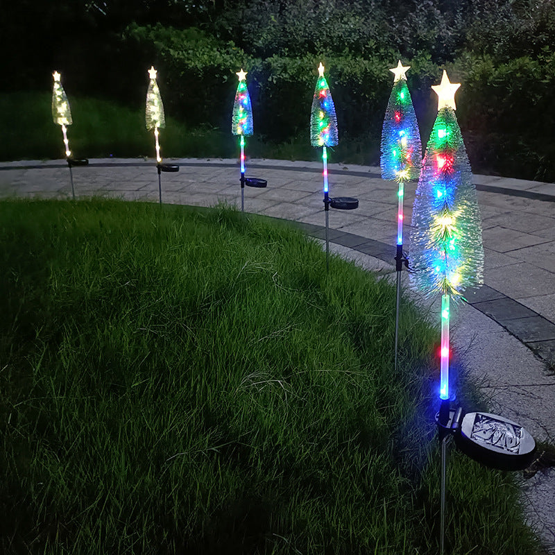 Solar Christmas Tree LED Lights Outdoor, Waterproof Solar Lawn Lamp for Garden, Courtyard, Landscape