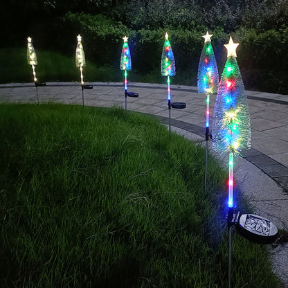 Solar Christmas Tree LED Lights Outdoor, Waterproof Solar Lawn Lamp for Garden, Courtyard, Landscape