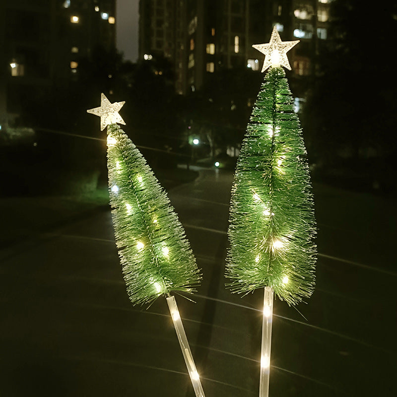 Solar Christmas Tree LED Lights Outdoor, Waterproof Solar Lawn Lamp for Garden, Courtyard, Landscape