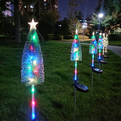 Solar Christmas Tree LED Lights Outdoor, Waterproof Solar Lawn Lamp for Garden, Courtyard, Landscape