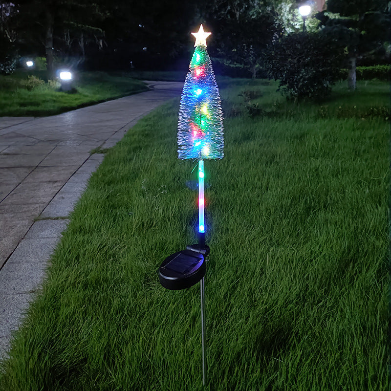 Solar Christmas Tree LED Lights Outdoor, Waterproof Solar Lawn Lamp for Garden, Courtyard, Landscape