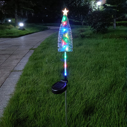Solar Christmas Tree LED Lights Outdoor, Waterproof Solar Lawn Lamp for Garden, Courtyard, Landscape