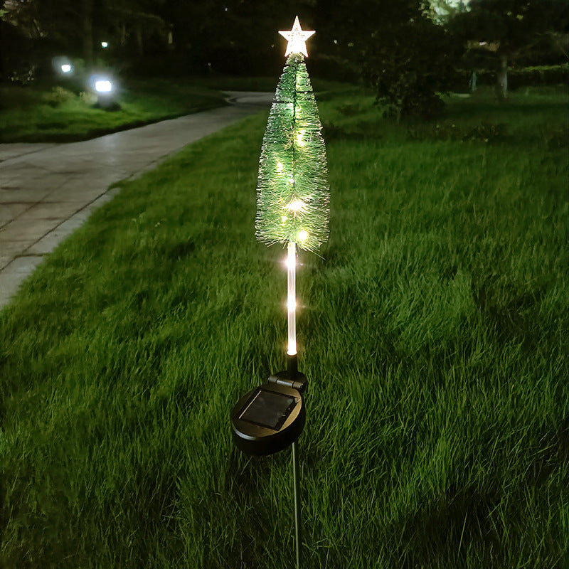 Solar Christmas Tree LED Lights Outdoor, Waterproof Solar Lawn Lamp for Garden, Courtyard, Landscape