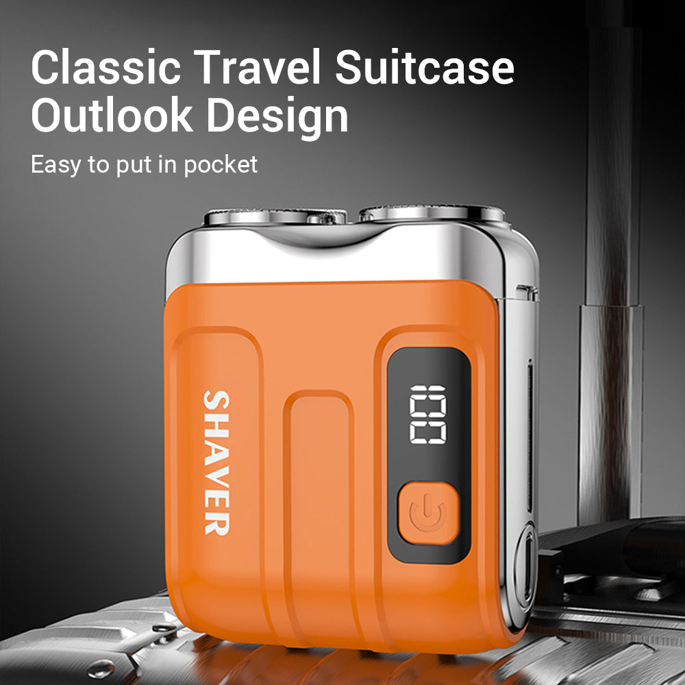 Powerful Rechargeable Electric Smart Shaver for Men, Mini Dual Blade with Digital Display, Household & Car Use