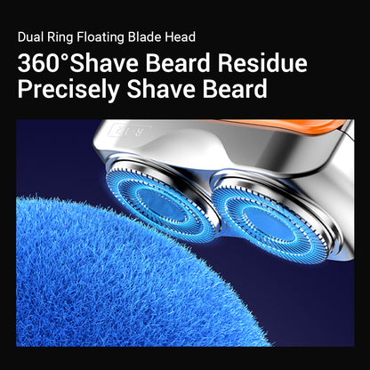 Powerful Rechargeable Electric Smart Shaver for Men, Mini Dual Blade with Digital Display, Household & Car Use