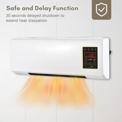 Portable Wall Mounted Heater Fan 1800W Space Saving Electric Heater Fan