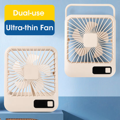 Mini Desk Fan, USB Rechargeable Portable, 2000mAh Ultra Quiet, 5 Speed, Strong Airflow Cooling Fan for Offices