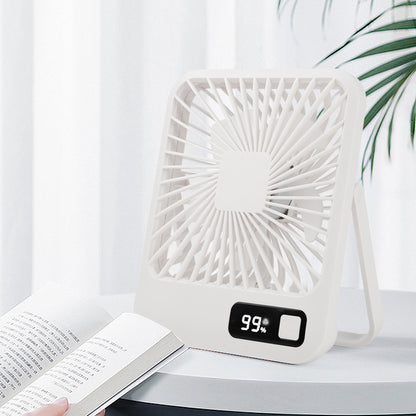 Mini Desk Fan, USB Rechargeable Portable, 2000mAh Ultra Quiet, 5 Speed, Strong Airflow Cooling Fan for Offices