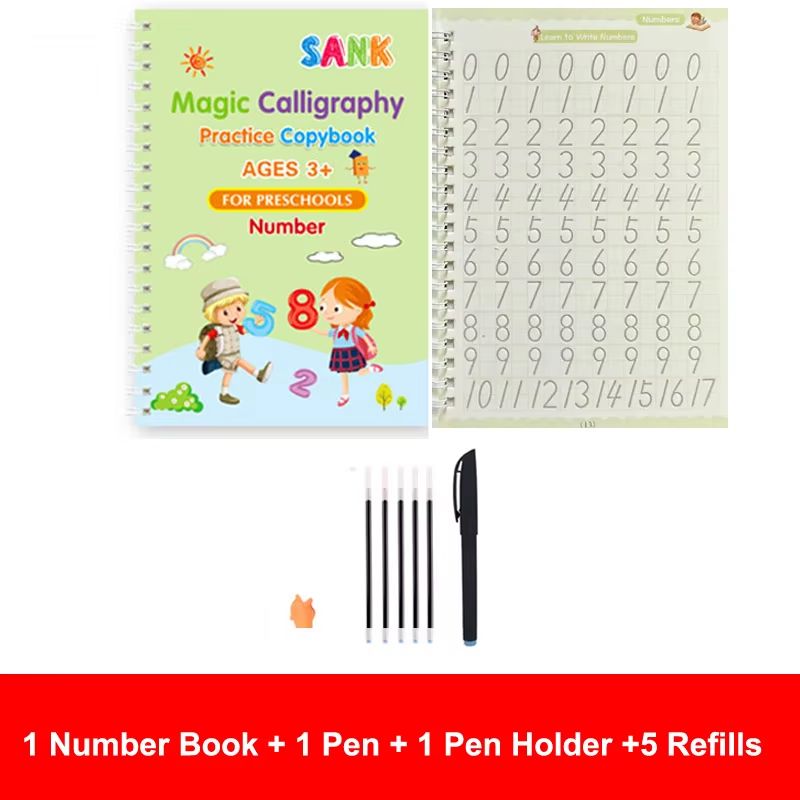 Reusable Magic Writing Practice Copybook Set for Kids