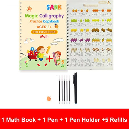 Reusable Magic Writing Practice Copybook Set for Kids