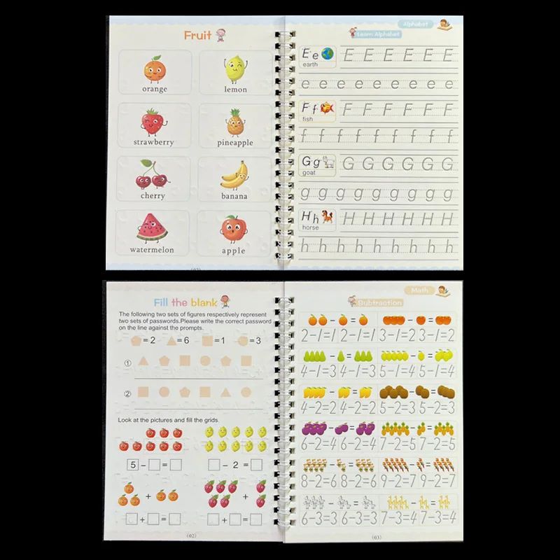 Reusable Magic Writing Practice Copybook Set for Kids