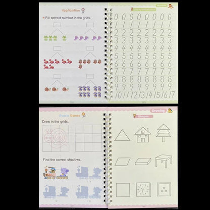 Reusable Magic Writing Practice Copybook Set for Kids