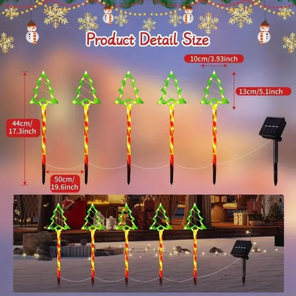 Solar Candy Christmas Tree, Ground Installation Decorative Lights, Outdoor Garden LED Lights for Courtyard
