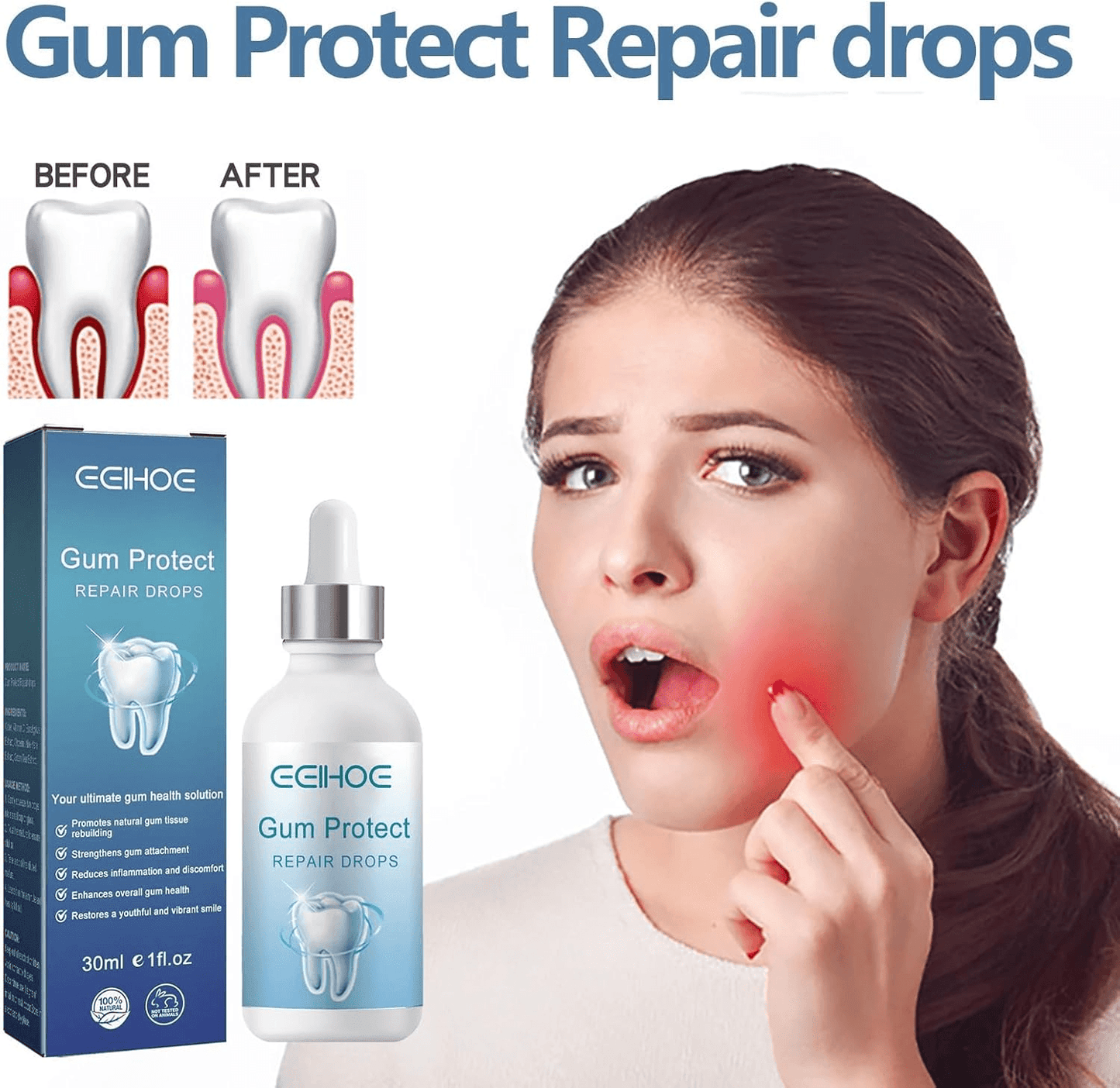 Rapid Repair Gums Serum, Instant Relief for Sensitive Teeth, Cavities & Gum Damage