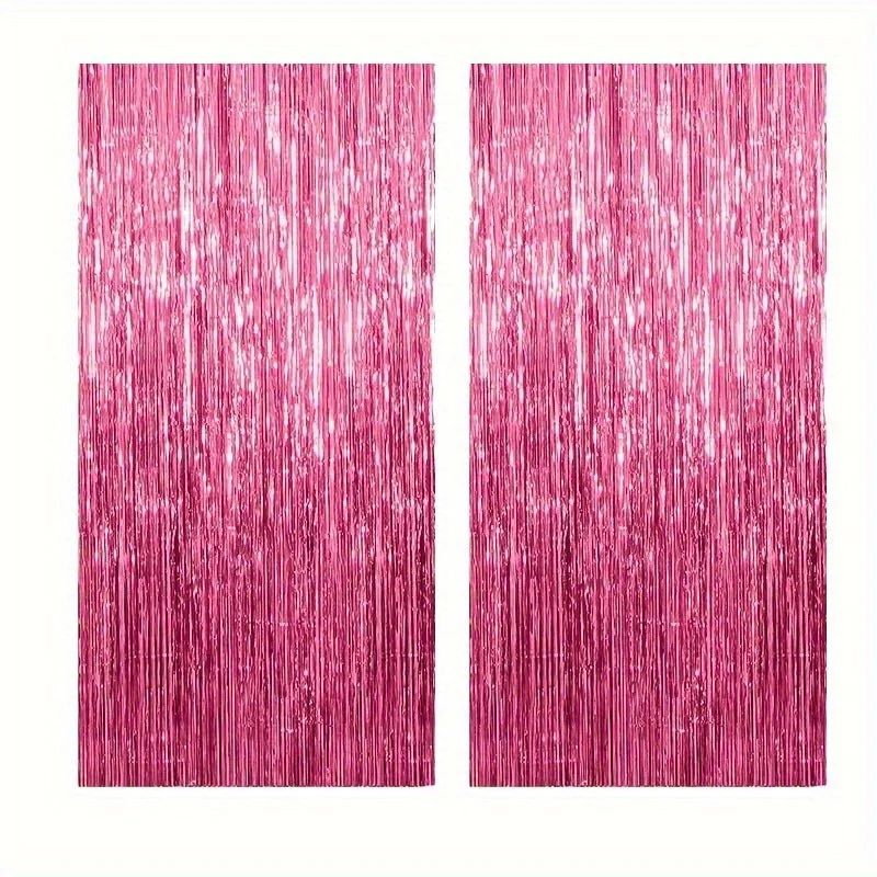 Pink Sparkle Rain Fringe Curtain Backdrop Set (1–3pcs) for Photo Booth & Parties