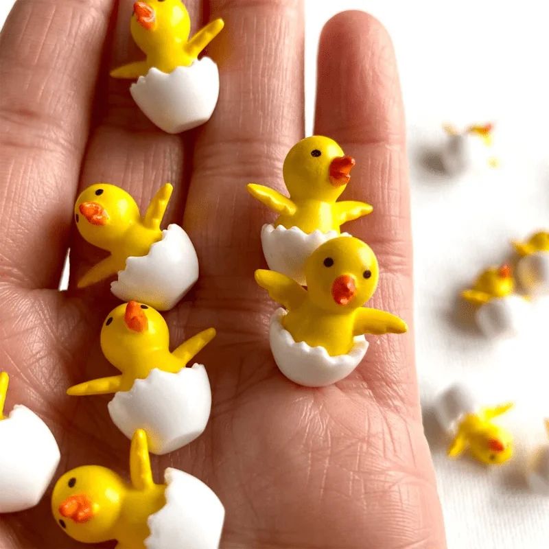 10-Piece Miniature Chick Figurines for Fairy Garden Accessories and Bonsai Decor