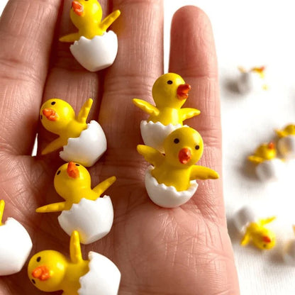 10-Piece Miniature Chick Figurines for Fairy Garden Accessories and Bonsai Decor