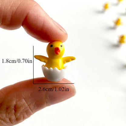 10-Piece Miniature Chick Figurines for Fairy Garden Accessories and Bonsai Decor