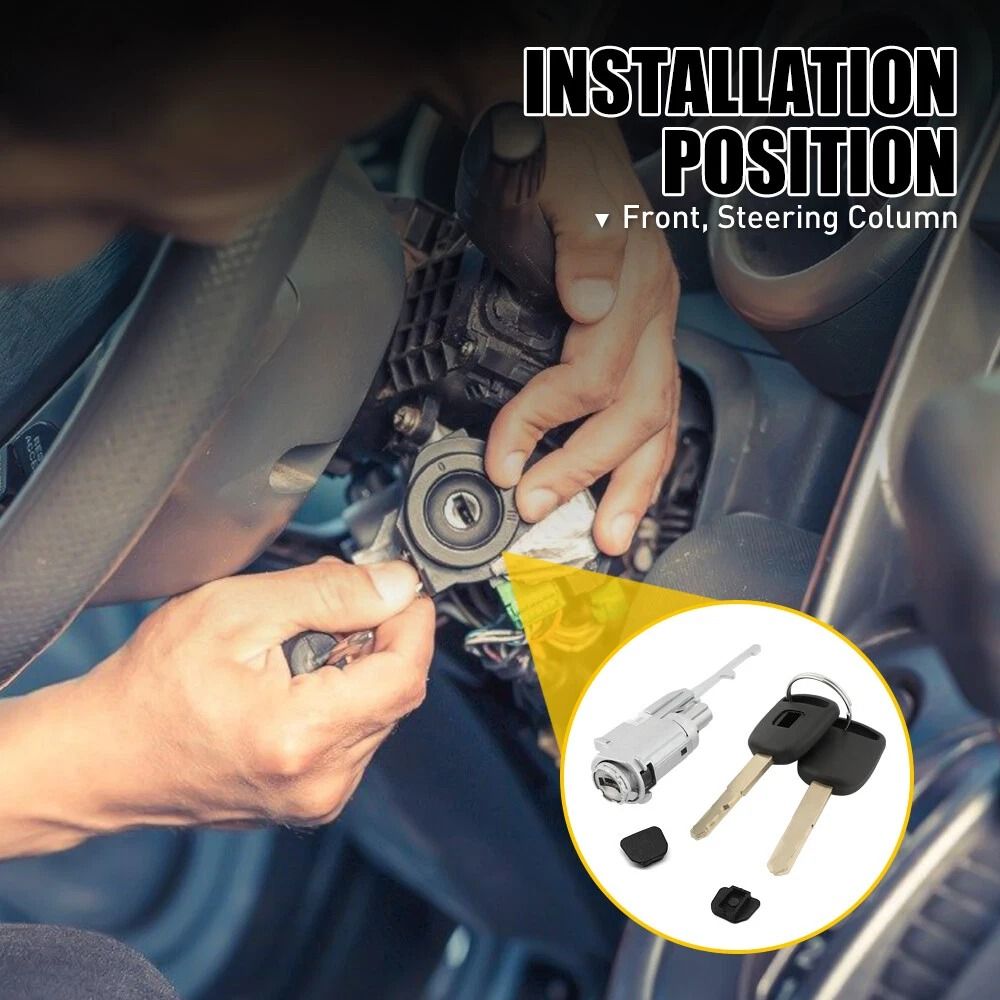 Anti Rust Ignition Switch Cylinder & Lock Cylinder Kit with Keys for Reliable Vehicle Security