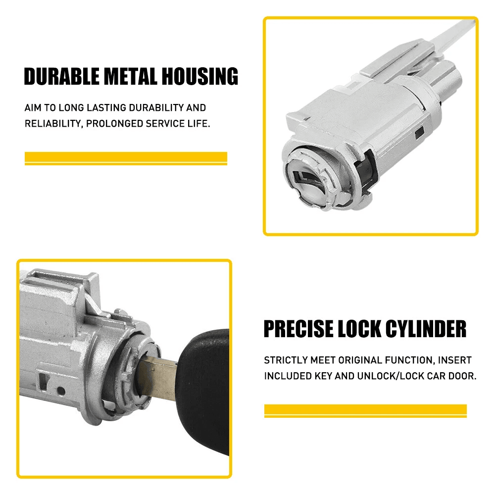 Anti Rust Ignition Switch Cylinder & Lock Cylinder Kit with Keys for Reliable Vehicle Security