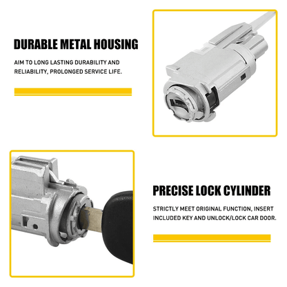 Anti Rust Ignition Switch Cylinder & Lock Cylinder Kit with Keys for Reliable Vehicle Security