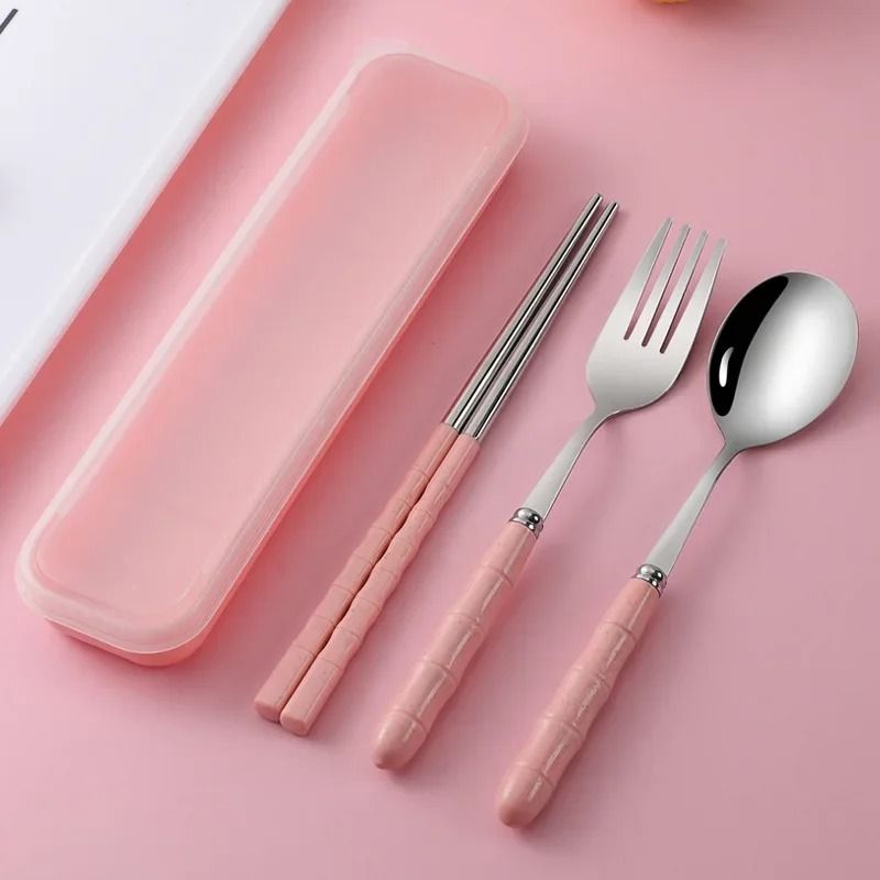 Wheat Straw Portable Cutlery Set | Eco-Friendly Reusable Travel Tableware