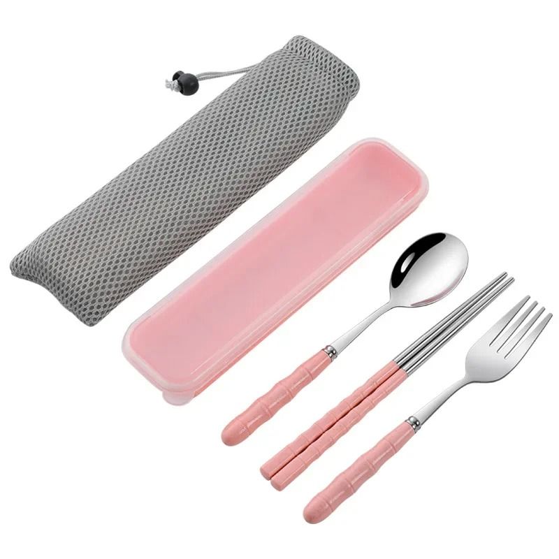 Wheat Straw Portable Cutlery Set | Eco-Friendly Reusable Travel Tableware