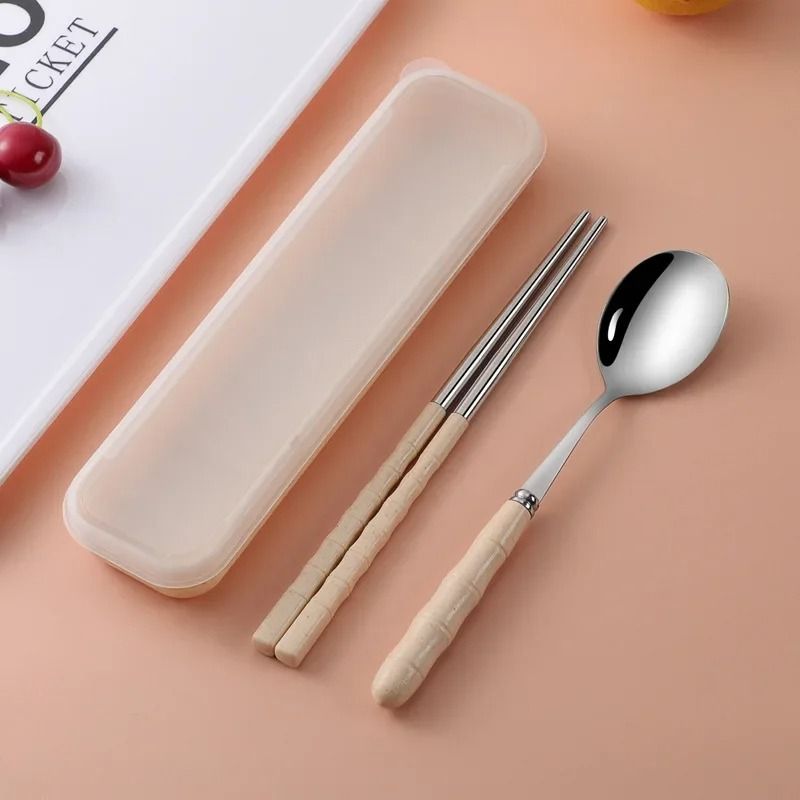 Wheat Straw Portable Cutlery Set | Eco-Friendly Reusable Travel Tableware