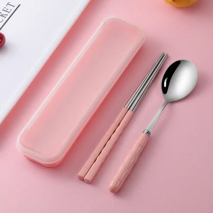 Wheat Straw Portable Cutlery Set | Eco-Friendly Reusable Travel Tableware
