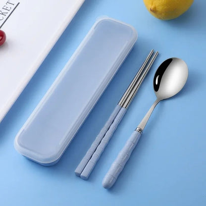 Wheat Straw Portable Cutlery Set | Eco-Friendly Reusable Travel Tableware