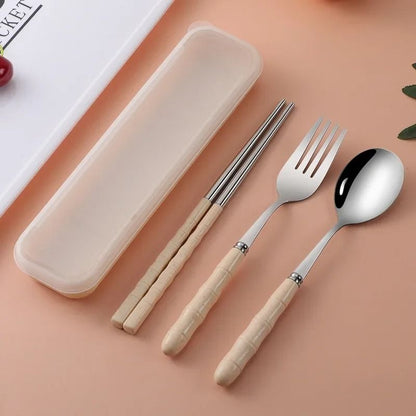 Wheat Straw Portable Cutlery Set | Eco-Friendly Reusable Travel Tableware