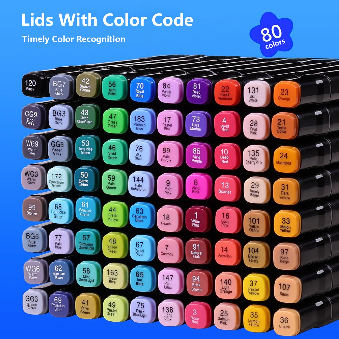 Alcohol Markers Set Dual Tip Art Pens with Blender for Drawing and Coloring