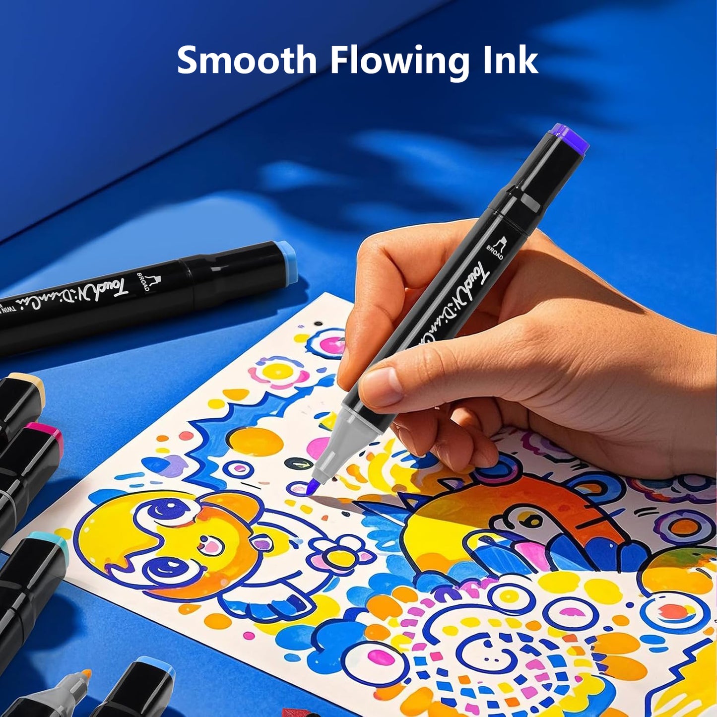 Alcohol Markers Set Dual Tip Art Pens with Blender for Drawing and Coloring