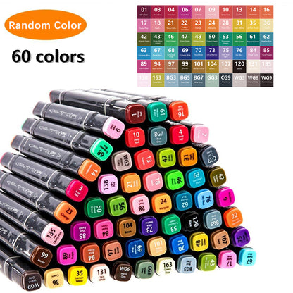 Alcohol Markers Set Dual Tip Art Pens with Blender for Drawing and Coloring