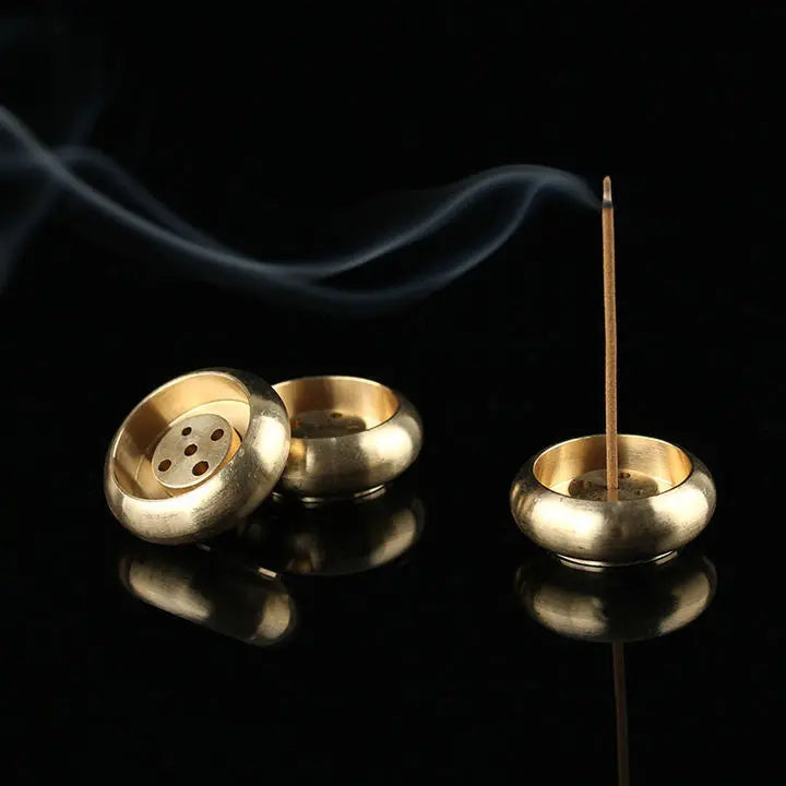 Alloy Incense Burner Stick Holder Plate, Buddhism Lotus Censer, Bronze Nasturtium Incense Burner for Meditation