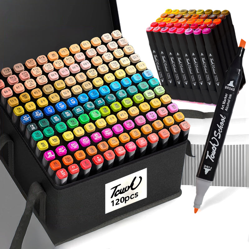 Alcohol Markers Set Dual Brush Tip Permanent Art Markers for Coloring Painting and Crafting