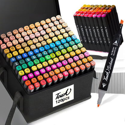 Alcohol Markers Set Dual Brush Tip Permanent Art Markers for Coloring Painting and Crafting